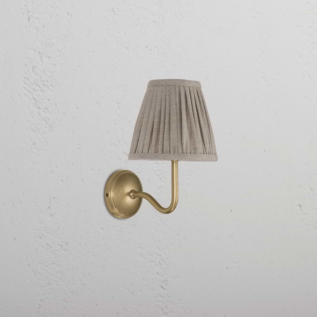 Malvern kleine Wandleuchte natürliches Beige - Antikes Messing