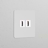 Einfachrahmen mit 2x HDMI-Anschluss – Lackierbar + Weiß