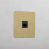 RJ45-Anschluss 1x in Einfachrahmen – Antikes Messing + Schwarz