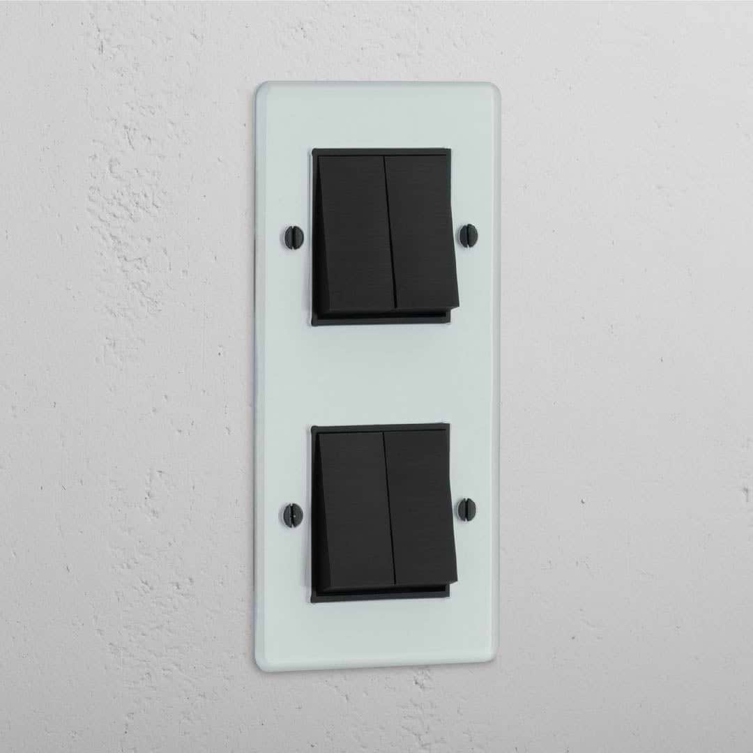Vertikaler Doppel-Wippschalter mit vier Positionen – Durchsichtig + Bronze + Schwarz – fortschrittliche Beleuchtungslösung