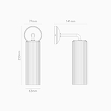 Claremont kleine Wandleuchte geriffeltes Glas – Antikes Messing