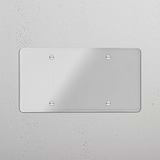 Ästhetischer Zweifachrahmen ohne Schalter – Durchsichtig + Weiß – Innenarchitekturdetail – auf weißem Hintergrund