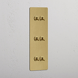 Vertikaler Kipphebelschalter mit 6 Kipphebeln – Antikes Messing – elegantes Design