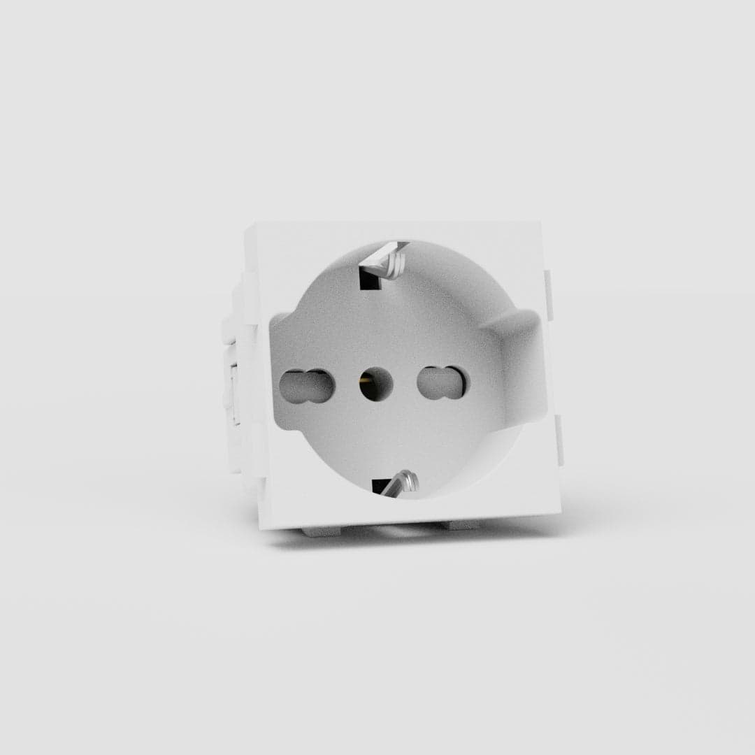 Schuko/Bipasso-Modul in Weiß – vielseitiges Netzteilzubehör