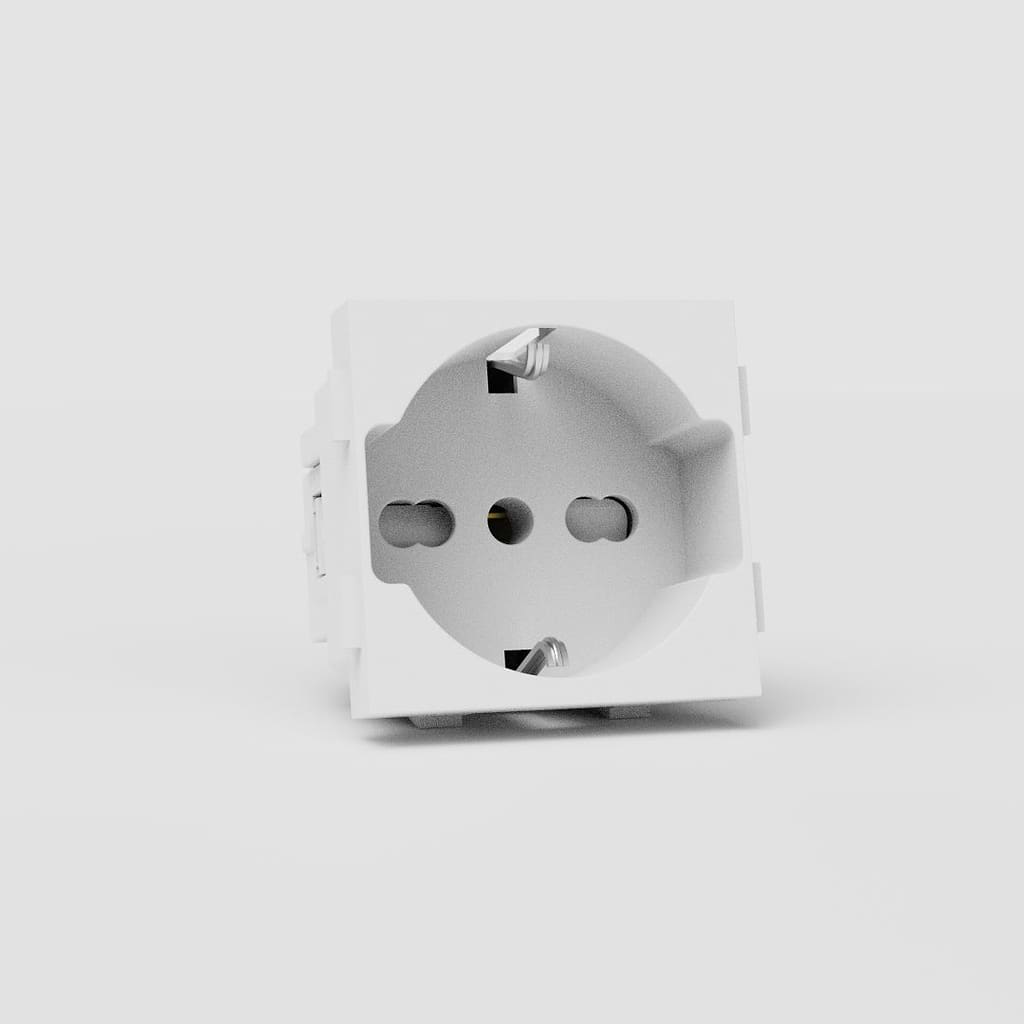 Schuko/Bipasso-Modul in Weiß – vielseitiges Netzteilzubehör
