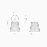 Richmond kleine Wandleuchte geriffeltes Glas – Poliertes Nickel