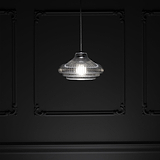 Brookfield hängende Medium-Deckenleuchte geriffeltes Glas – Poliertes Nickel