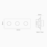 Regulador de luz multidireccional x3 (marco triple) - Pintable y níquel pulido