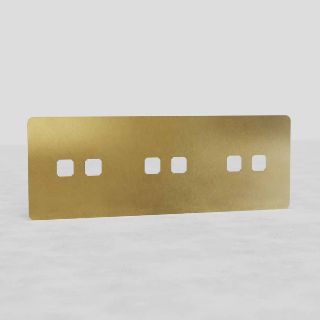 Placa de interruptor de seis aberturas en latón antiguo - Producto para decoración del hogar estilo vintage europeo