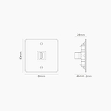 Toma HDMI (marco individual) - Transparente (inserción negra)