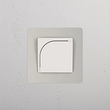 Interruptor simple hotelero para llave tarjeta - Níquel pulido y blanco