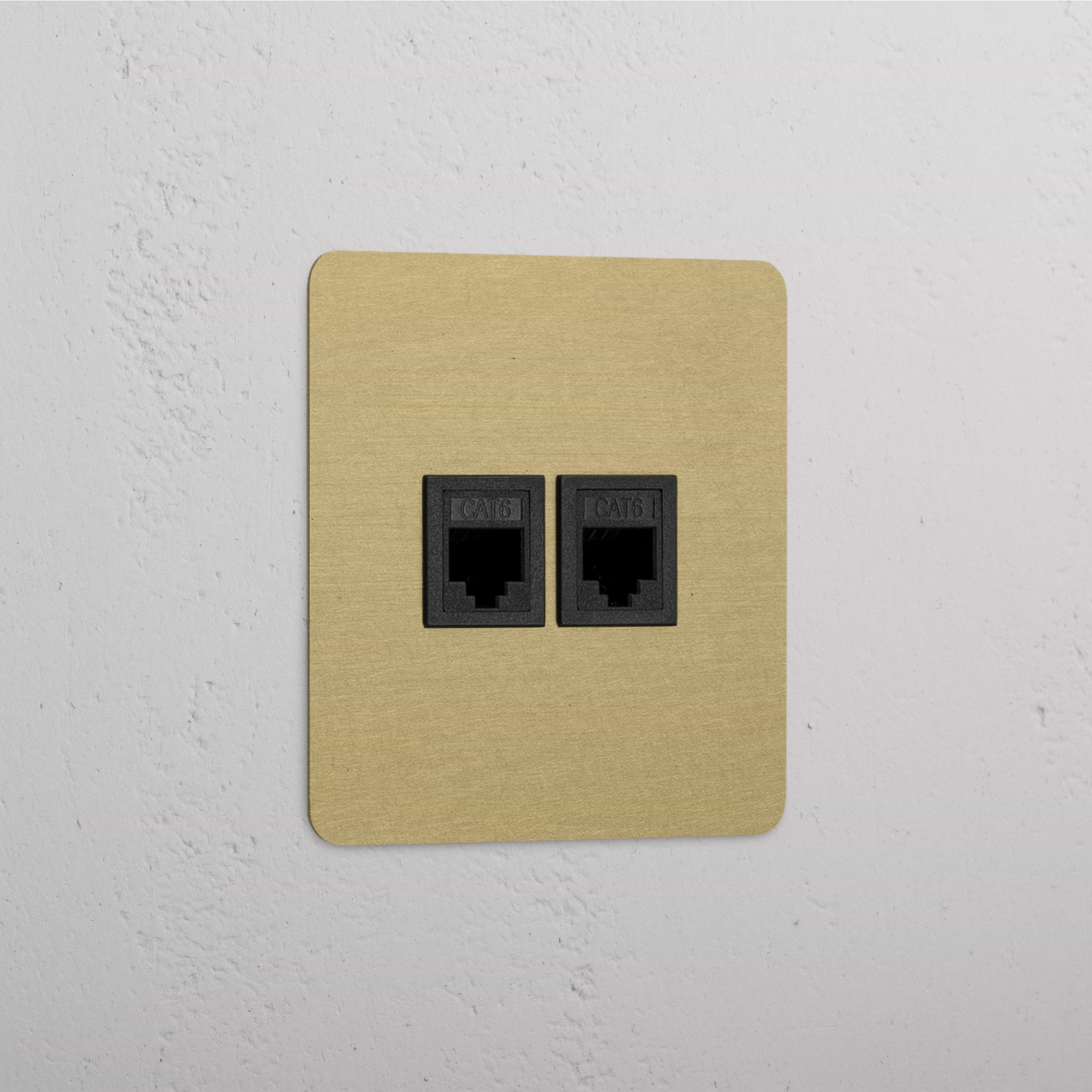 Módulo individual RJ45 en latón antiguo y negro