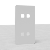 Placa de interruptor rectangular de color blanco 'Marco (doble) de interruptor x4 vertical', pintable con cuatro ranuras verticales.