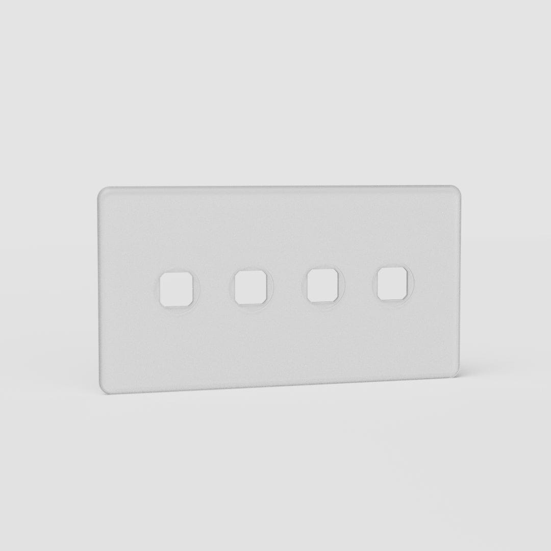 Placa de interruptor doble de cuatro posiciones EU en traslúcido - Equipamiento transparente para control de la luz
