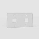 Placa de interruptor doble Keystone en traslúcido y blanco - Producto para decoración de hogar contemporáneo EU