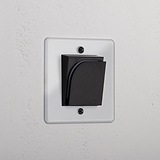 Interruptor simple hotelero para llave tarjeta - Traslúcido y negro