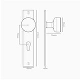 Pomo para puertas Onslow con placa larga (con muelle) y cerradura europea - Bronce