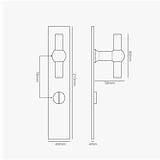 Manilla para puertas Harper T con placa larga (con muelle) y sistema giratorio - Níquel pulido