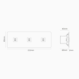 Enchufe USB-C de 30W x3 (marco triple) - Pintable (inserción negra)
