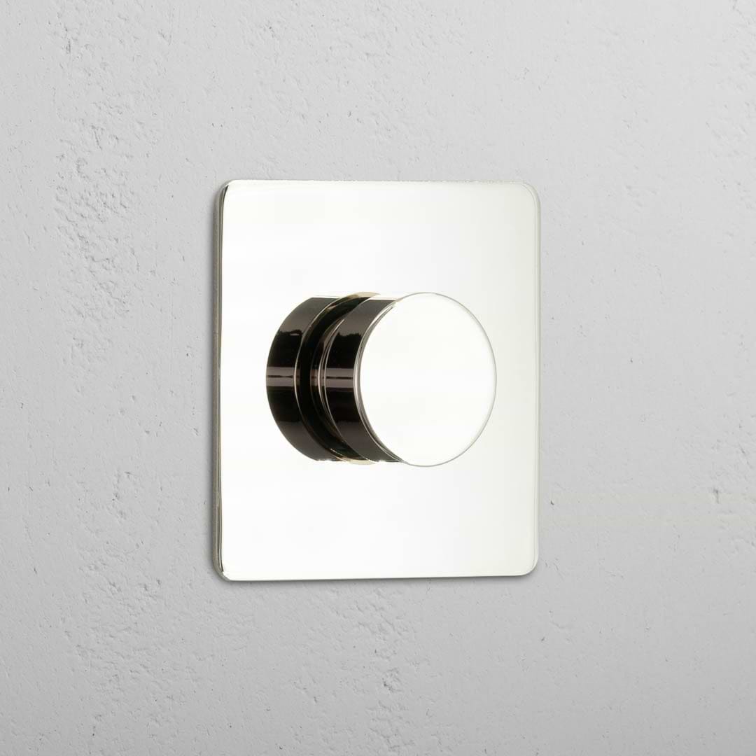 Interruptor para control de la intensidad de la luz: Interruptor individual regulador de luz en níquel pulido
