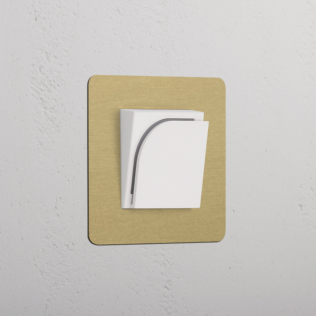 Interruptor simple hotelero para llave tarjeta - Latón antiguo y blanco