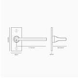 Manilla para puertas Clayton con placa corta (fija) - Latón antiguo
