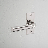 Manilla para puertas Apsley con placa corta (fija) - Níquel pulido