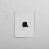 Interruptor individual de palanca retráctil en bronce y traslúcido - Accesorio conveniente para manejo de luces