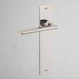 Manilla para puertas Clayton con placa larga (fija) - Níquel pulido