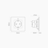 Módulo redondo Schuko (marco simple) - Transparente (inserción blanca)