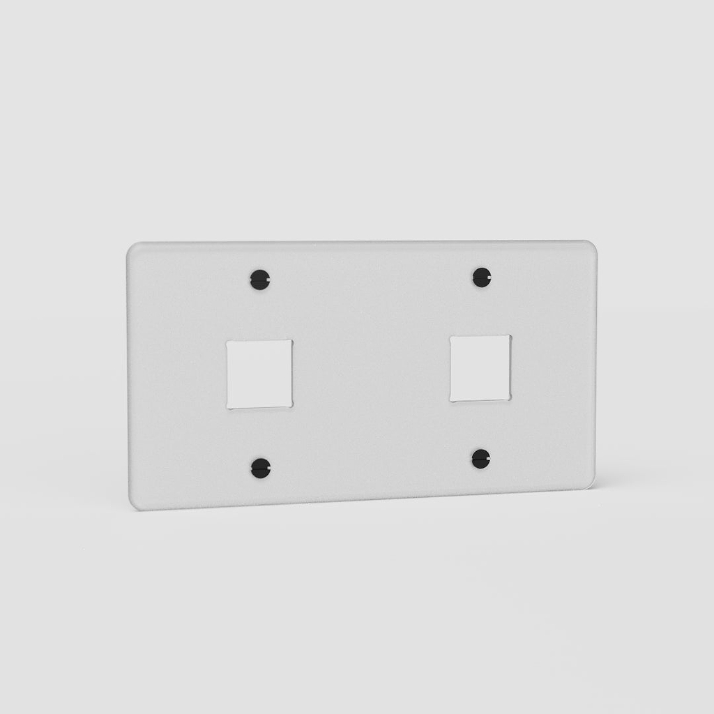 Placa de interruptor doble Keystone EU en traslúcido y negro - Solución funcional para iluminación