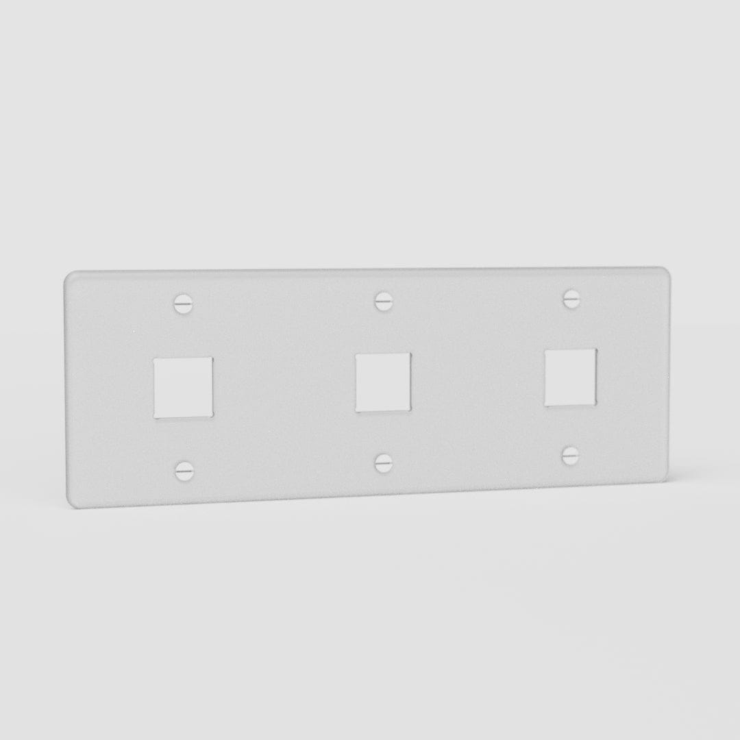 Placa de interruptor triple Keystone EU en traslúcido y blanco - Sistema de control avanzado para interruptores