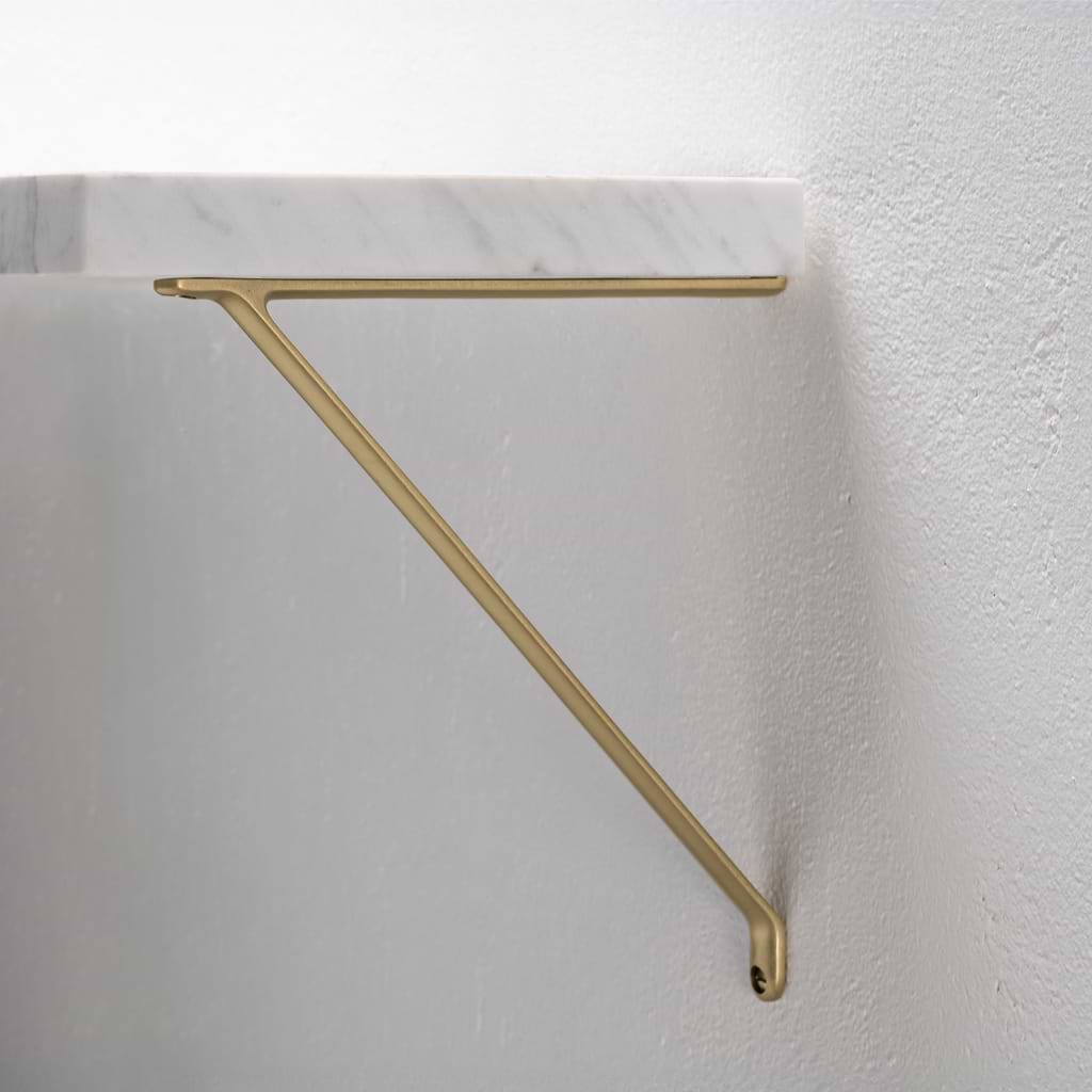 Soporte de estanterías Brixton de 200mm - Latón antiguo