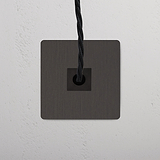 Salida de cable (marco individual) - Bronce (inserción negra)