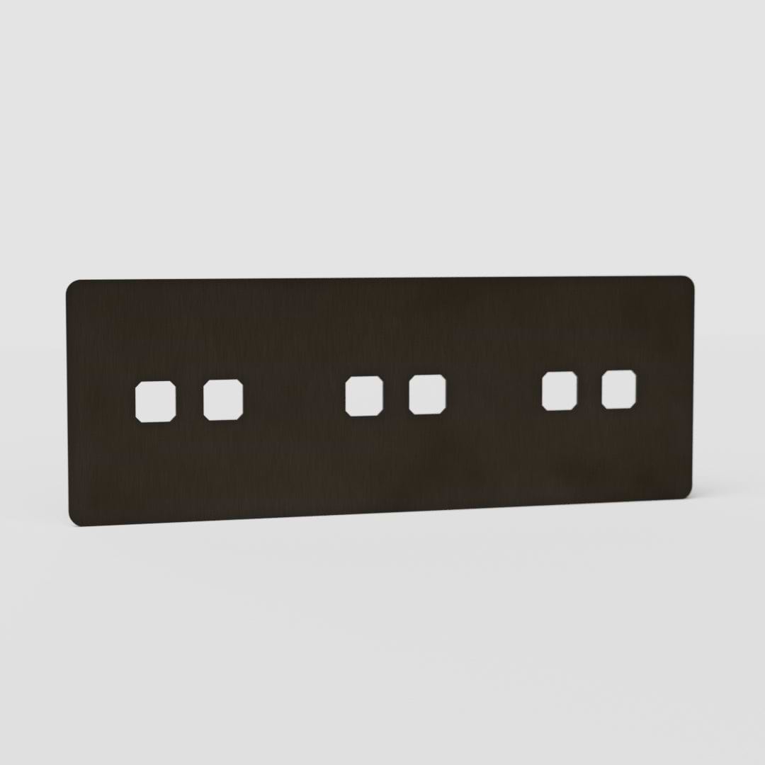 Placa de interruptor triple de seis posiciones EU en bronce - Solución integral para interruptores de luz