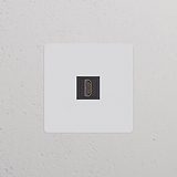 Toma HDMI (marco individual) - Pintable (inserción negra)