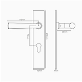 Manilla para puertas Apsley con placa larga (con muelle) y cerradura europea - Níquel pulido