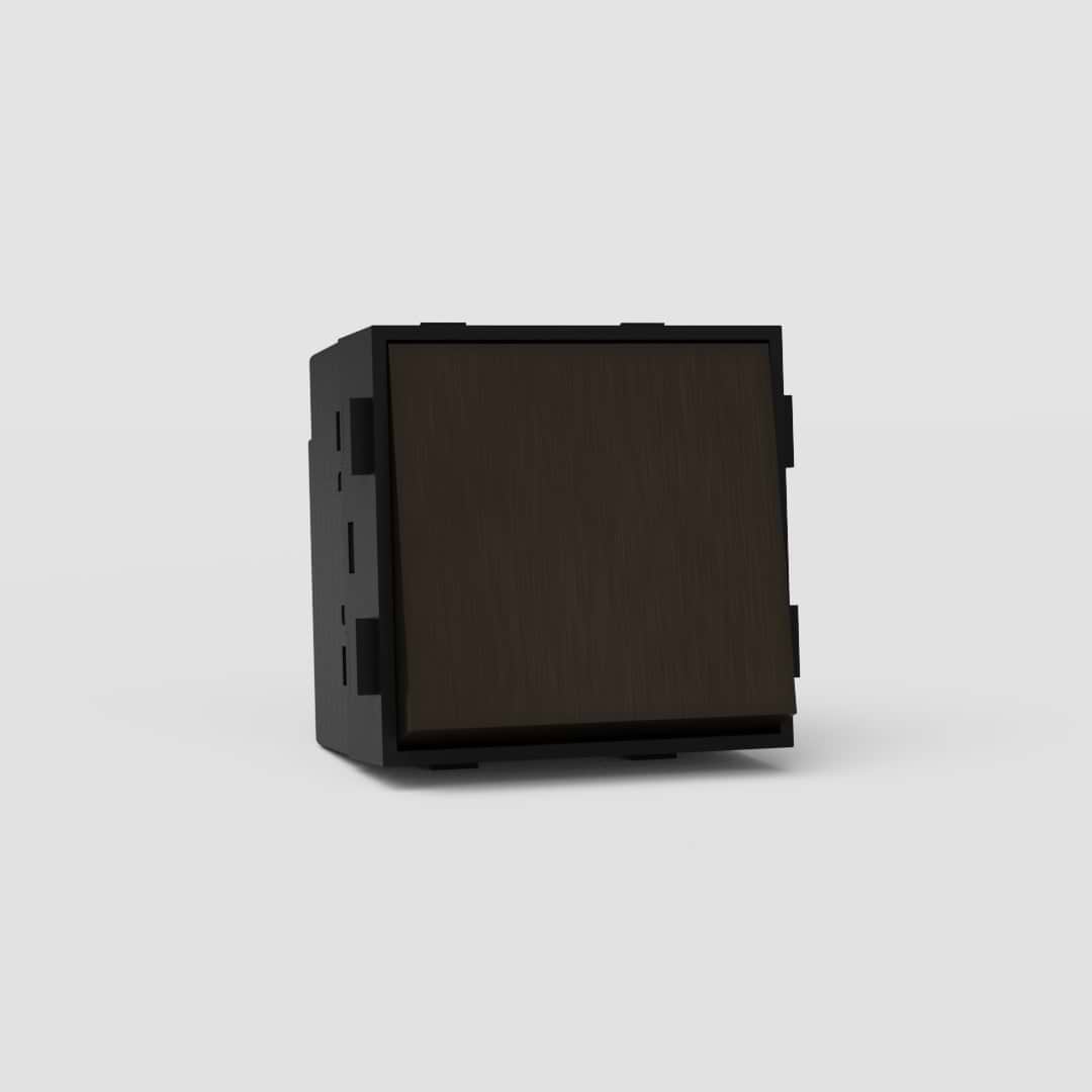 Interruptor de balancín intermedio EU en bronce y negro - Accesorio ajustable para control de la luz