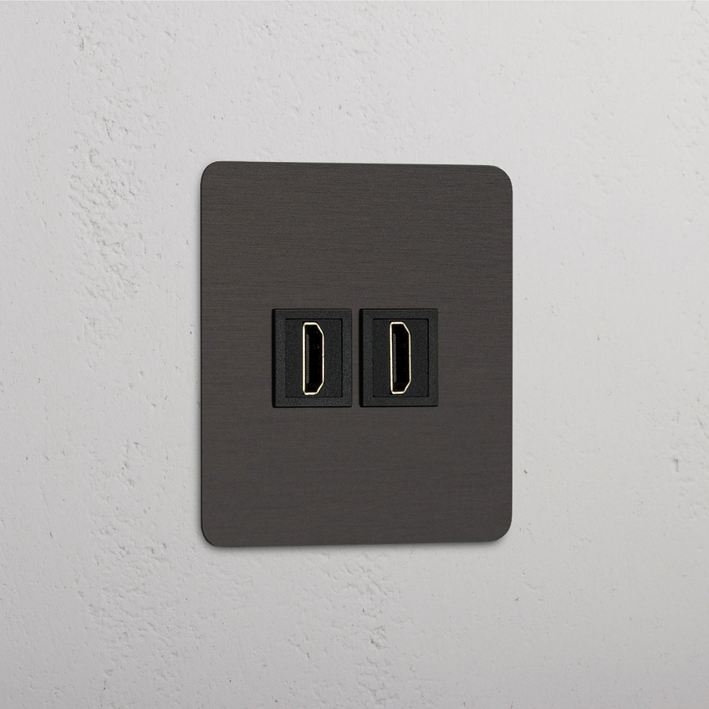 Módulo individual HDMI de calidad superior, en bronce y negro con puertos dobles - Transferencia de datos confiable