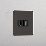 Módulo individual HDMI de calidad superior, en bronce y negro con puertos dobles - Transferencia de datos confiable