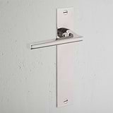 Manilla para puertas Clayton con placa larga (con muelle) - Níquel pulido