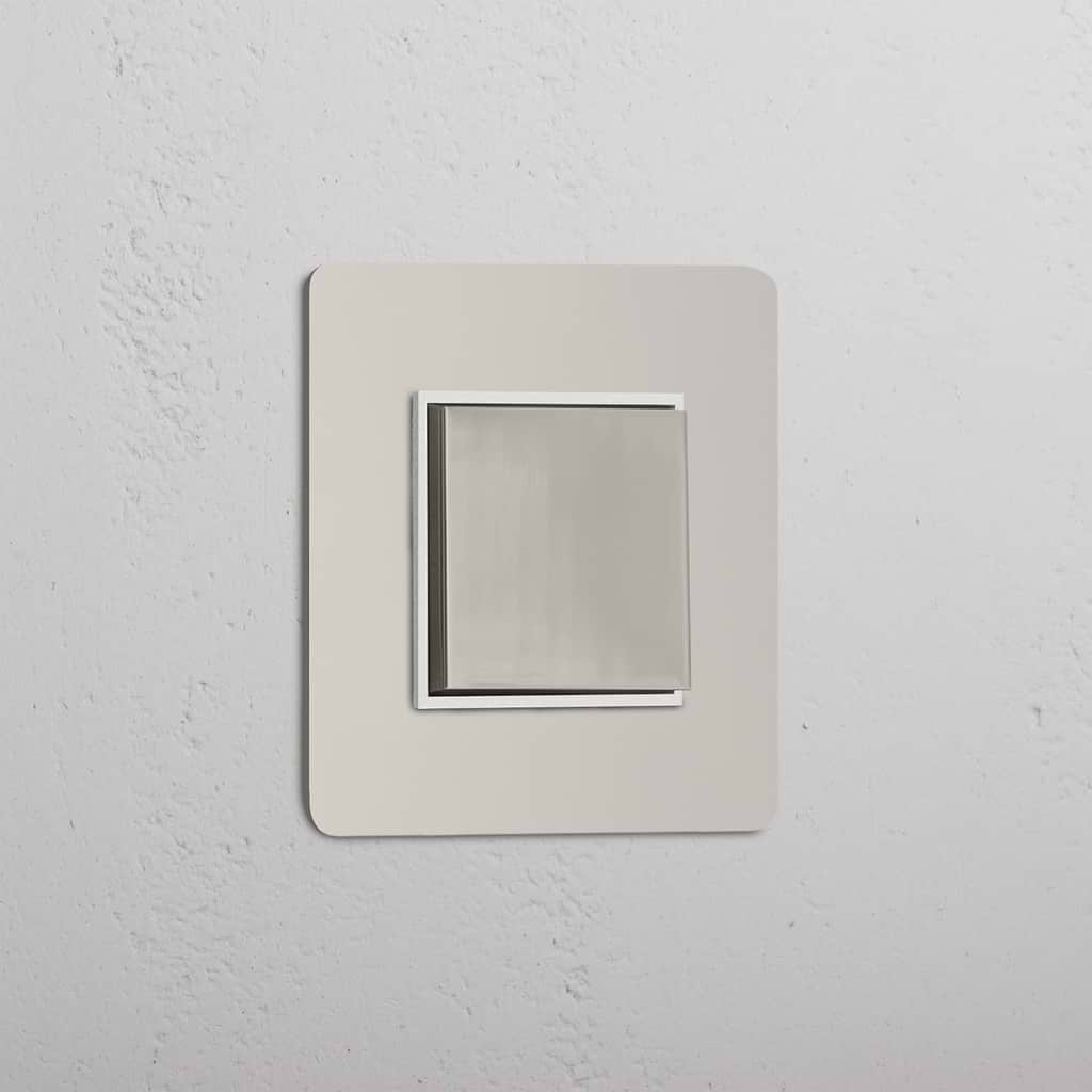 Interruptor para control de la luz posición central: Interruptor individual de balancín en níquel pulido y blanco (Cent.)