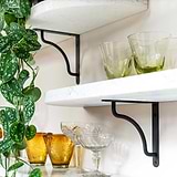 Soporte para estanterías con anteojos y estante de mármol