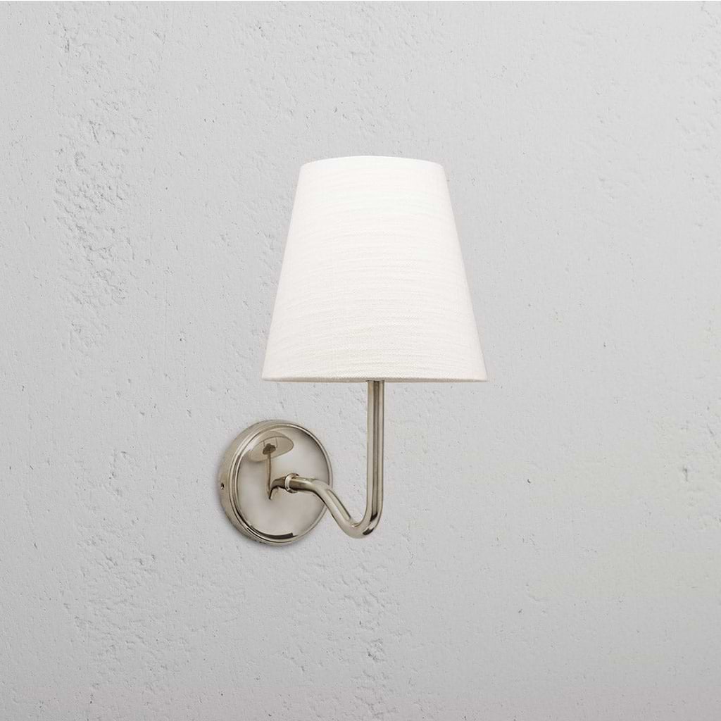Aplique de pared Malvern mediano blanco Alabaster - Níquel pulido