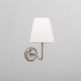 Aplique de pared Malvern mediano blanco Alabaster - Níquel pulido