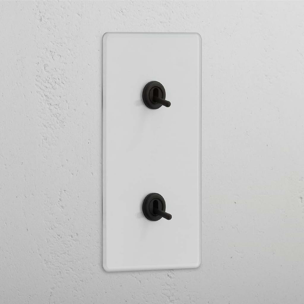 Interruptor doble de palanca en bronce y traslúcido con diseño vertical - Herramienta de control de luces fácil de usar