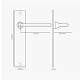 Manilla para puertas Clayton con placa larga (fija) - Níquel pulido