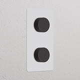 Regulador de luz x2 vertical (marco doble) - Pintable y bronce
