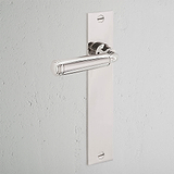 Manilla para puertas Digby con placa larga (sin muelle) - Níquel pulido