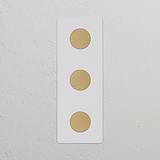 Regulador de luz x3 vertical (marco triple) - Pintable y latón antiguo 
